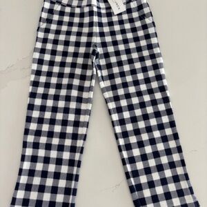 Janie and Jack Navy and White Gingham Ponte Pants